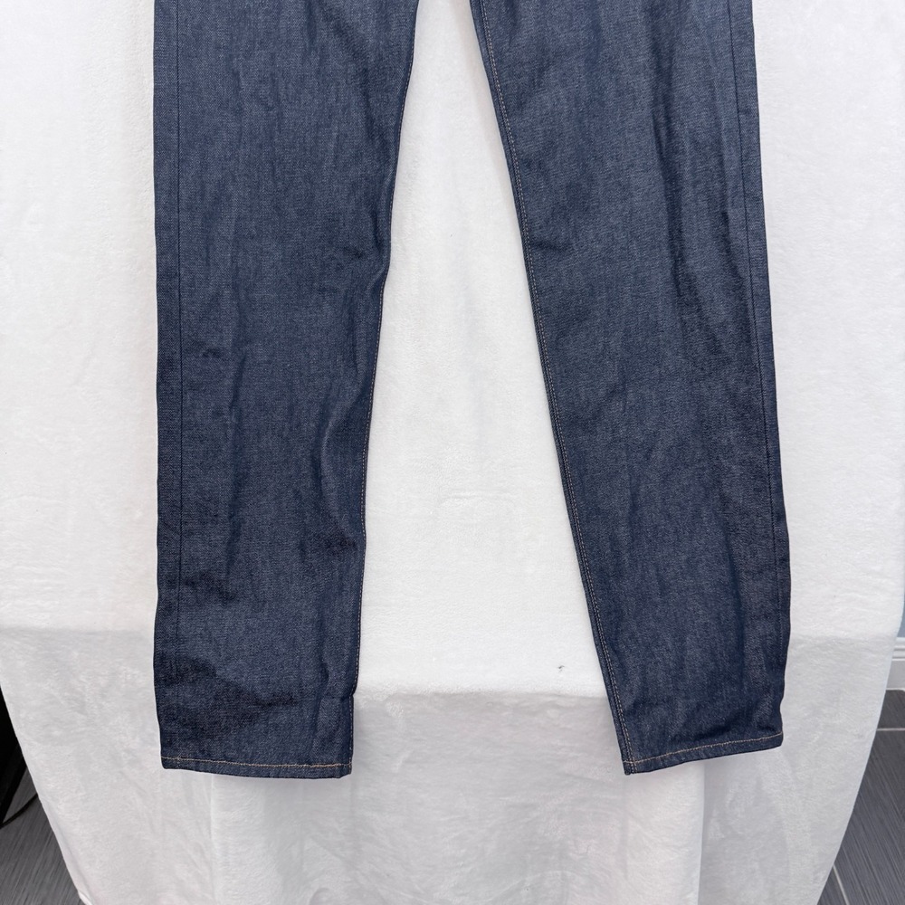 Levis Jeans Mens 35x36 (36x35) Blue Dark Wash Original Straight Leg Raw Denim - Picture 9 of 12